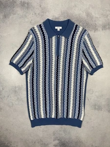 Reiss 1/3 Poloshirt mit Reißverschluss Old Money Herren Größe M Mehrfarbig Kurzarm - Bild 1 von 11