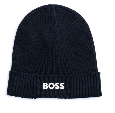 NUEVO CON ETIQUETAS BOSS Hugo Boss (Etiqueta Verde Hugo Boss) LOGO Gorro Gorro Foto 1 de 4