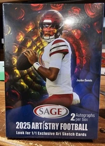 Caja bláster de fútbol americano Sage Artistry 2025 Jayden Daniels ¿automática? - Imagen 1 de 3