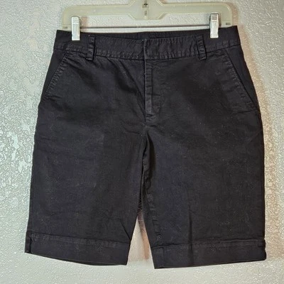 Chaps Shorts Size 4 Black Twill Chino 2 Pockets 98% Cotton 2% Spandex Women's - Image 1 of 4