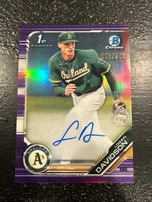 Logan Davidson 2019 Bowman Chrome Draft Rookie Auto Purple Refractor #CDALD /250 - Image 1 of 2