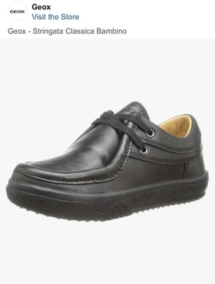 NIB Geox Respira Boys Black Leather Formal Dress Shoes US 1 EUR 32 UK 13 - Image 1 of 4