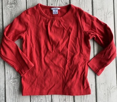HARTSTRINGS Girls Shirt Size 4T Long Sleeve Red Embellishments - Image 1 of 2