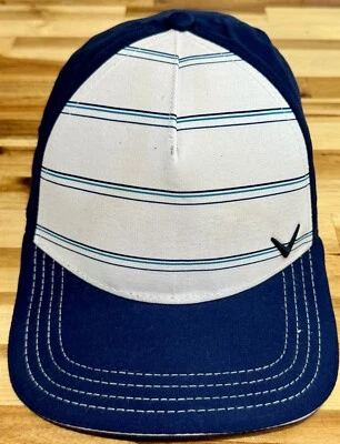 Gorra de golf Callaway azul blanca a rayas correa ajustable golf deportes al aire libre Foto 1 de 4