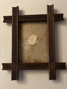 Antique Carved Wood Hand Made Picture Frame, 5” X 6”