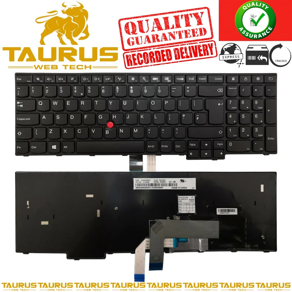 IBM LENOVO ThinkPad E550 E555 E560 E560C E550C E565 04Y0313 04Y0301 KEYBOARD UK - Image 1 of 3