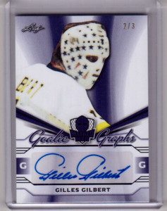 GILLES GILBERT 17/18 Leaf Masked Men Goalie Graphs PURPLE Autograph #2/3 Signed