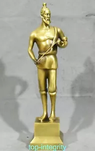 Statua 16'' Vecchia Bronzo Puro Fengshui Maestro Luban Metrica Piatto Perso Persone Cosa - Foto 1 di 12