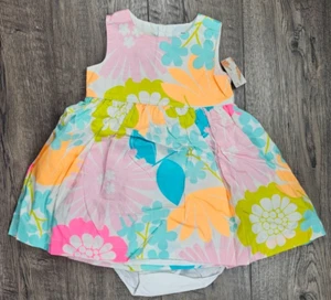 Baby Girl Clothes New Vintage Carter's 9 Month 2pc Colorful Floral Dress - Picture 1 of 4