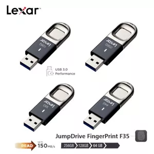New Lexar JumpDrive Fingerprint F35 PRO 64GB 128GB 256GB USB 3.0 USB Flash Drive - Picture 1 of 17