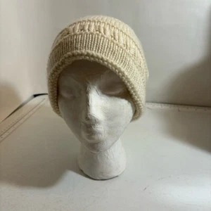 Gorro gorro vintage tejido a mano color crema holgado Dread hippie boho invierno toque - Imagen 1 de 9