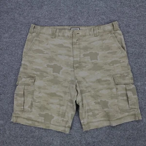 Izod Cargo Shorts Mens 38 Brown Camo Twill Logo Utility Outdoor Casual Military - Picture 1 of 24