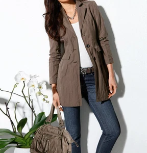 NEU: LÄSSIGE ELEGANZ CRASH LONGBLAZER GR. 34 ASHLEY BROOKE 120€ braun *010365 - Picture 1 of 6