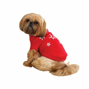 Zack & Zoey TWINKLING STAR Dog Sweater Sequined Acrylic Knit LED Lit Center Star - Picture 1 of 2