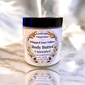 Grass Fed & Finished Unscented Whipped Suet Tallow organic Cocoa - Picture 1 of 9