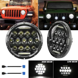 2pcs 7inch LED Headlights Hi/Lo Sealed Beam DRL For Toyota FJ Cruiser 2007-2014 - Foto 1 di 12