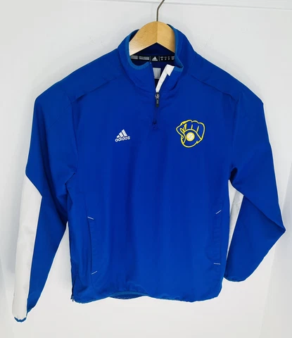 Milwaukee Brewers Adidas Vented Jacket Women’s Small 1/4 Zip Long Sleeve MLB Cover