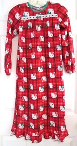 Girls Hello Kitty Flannel Night Gown Nightgown Red White Size 10-12 - Picture 1 of 7