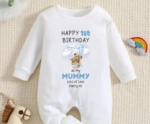 Feliz Primer Cumpleaños MOMIA Bebé Niña/Niño Conjunto 1er Cumpleaños como mi Momia - Imagen 1 de 12