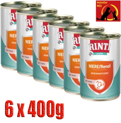 Rinti Canine Niere Renal Rind 6x400g Diätfutter Unterstützung der Nierenfunktion - Bild 1 von 2