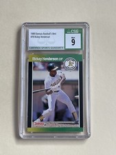 DCC: 1989 Donruss Best Rickey Henderson #78 CSG 9 MINT Oakland Athletics A's HOF