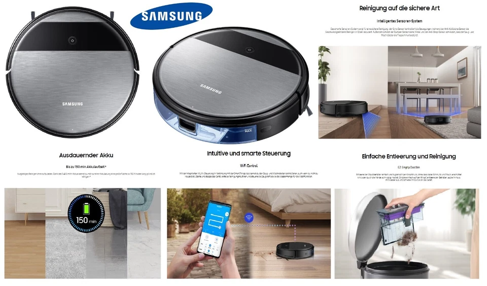 Samsung 2 in 1 Saug- & Wischroboter Powerbot-E VR5000 Kehrsauger Smartsauger NEU - Bild 1 von 4