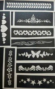 5 - 200 long pattern stencil mix for etching glass hearts star dolphin butterfly - Picture 1 of 1