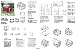 Hundehaus Pläne Gambrel/Scheunendach Stil Design 90203B, Haustiergröße bis 50 lbs  - Bild 1 von 1