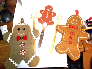 GINGERBREAD COOKING ITEMS 5 LOT MITT,POT HOLDER,TURNER & 2 SPATULAS - Picture 1 of 12