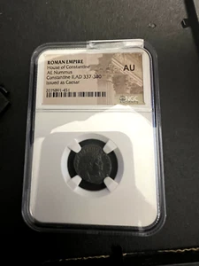 Constantine II as Caesar , NGC AU, Roman Empire AE Nummus, (337-340 AD) - Picture 1 of 4