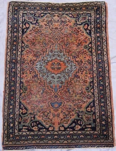2'x3' Exquisiter antiker 1880er Jahre Sarouk handgeknüpfter Woll-Orientteppich - Bild 1 von 15