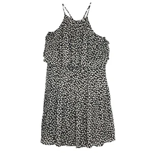 ABERCROMBIE KIDS Girls Size XL/16 Halter Neck Ruffled Short Dress Hearts Pleated - Picture 1 of 15