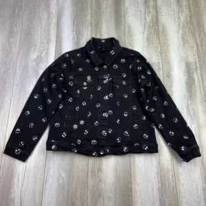 Disney Nightmare Before Christmas Jacket Womens Large Black Jack Skellington AOP - Picture 1 of 15