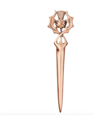 CHARLES BUYERS Modern Scottish Simple Thistle Kilt Pin in Matte Copper Pewter