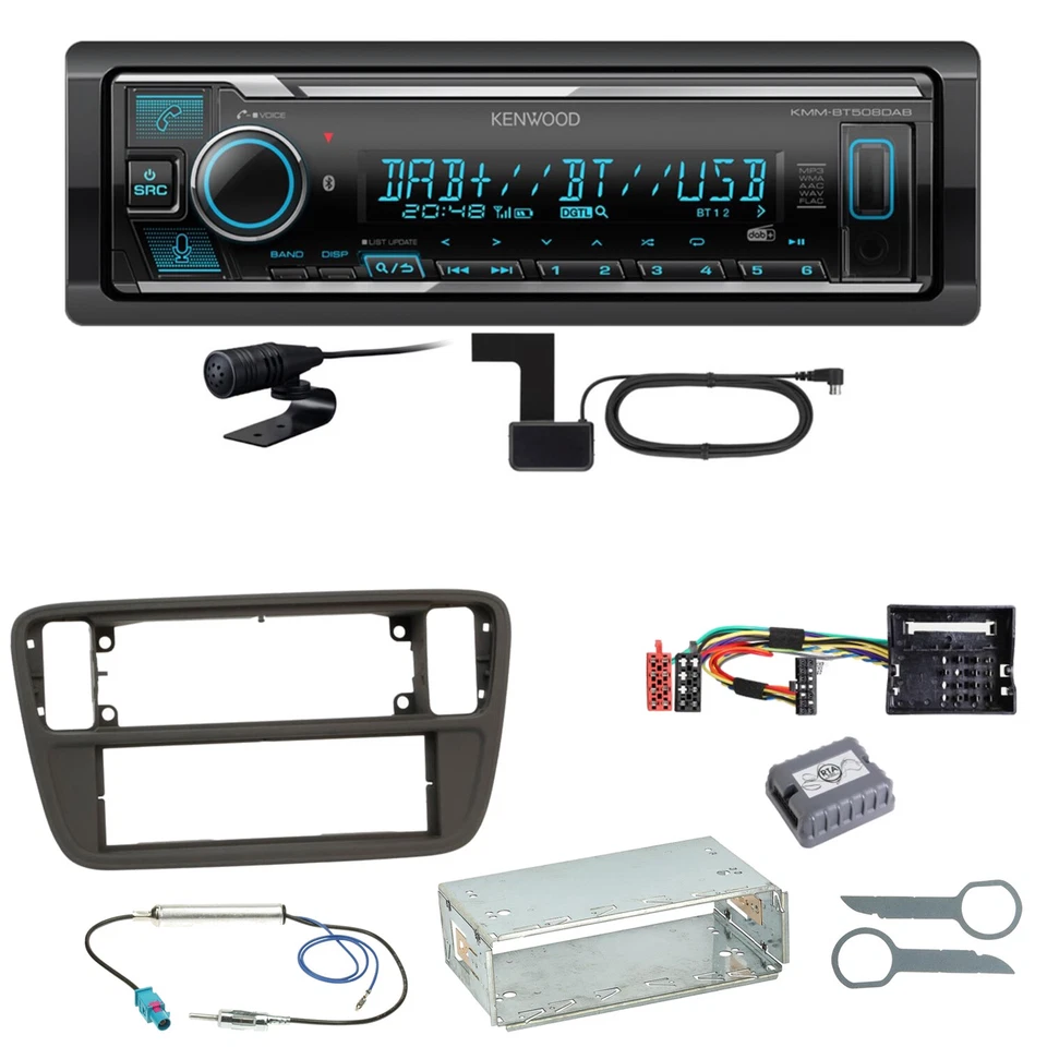 Kenwood KMM-BT508DAB Bluetooth DAB USB Einbauset für Up Seat Mii Skoda Citigo - Bild 1 von 1