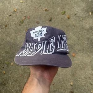 Vintage 90s Toronto Maple Leafs The Game NHL Hockey Snapback Hat Spellout Rare - Picture 1 of 7