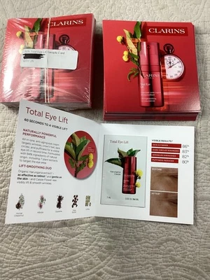 娇韵诗 Total Eye Lift 样品卡 0.03 盎司每张,25 包和 18 张散装*全新 — 第 1/4 张图片