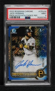 2022 Bowman Chrome HTA Choice Refractor 36/150 Jack Herman PSA 9 MINT Auto - Picture 1 of 3
