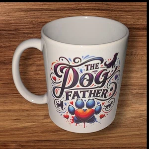 The Dogfather 11oz Mug Funny Dog Lover Birthday XMAS Christmas Godfather Gift - Picture 1 of 5