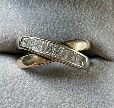 14K Yellow Gold Ring Band 1 CTW Channel Set 10 Natural Diamonds - Image 1 of 4