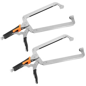 2 PCS 18 In C Clamp Locking Pliers with Swivel Pads, Heavy Duty C Clamp Weldi... - Picture 1 of 6