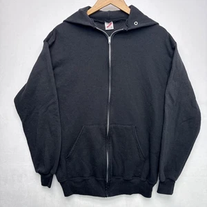 Vintage Jerzees Hoodie Herren Large Schwarz Full Zip Jacke Blank Made in USA 90s - Bild 1 von 10