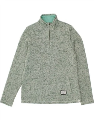 ANIMAL Womens Zip Neck Sweatshirt Jumper UK 10 Small  Grey Pinstripe RD10 - Image 1 of 3