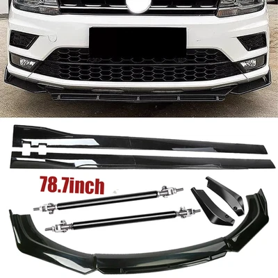 For Volkswagen Tiguan Front Bumper Lip Chin Spoiler Splitter Side Skirt Body Kit Foto 1 de 4