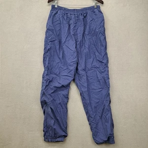 Vintage Nike Track Pants XL Blue Nylon Zippered Cuffed Bottoms 90s Menswear - Picture 1 of 9