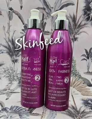 2×  Glow Extra Fairness Clarifying Brightening Beauty Milk 450ml. - Image 1 of 2