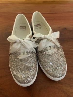 KEDS X Kate Spade New York Champion Glitter Rose Gold Sneakers Sz 7 - Image 1 of 4