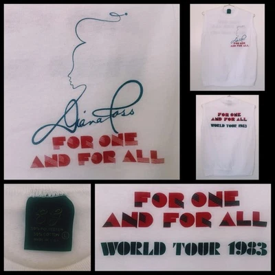 RARE Diana Ross Vintage Tshirt For One And For All World Tour 1983 Sleeveless - Image 1 of 4
