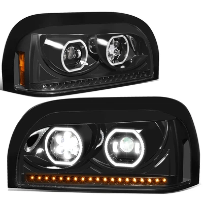Fit 96-10 Freightliner Century Class LED Sequential Signal Projector Headlights - Image 1 of 4