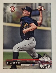 KYLE WRIGHT RC 2017 Bowman Draft #BD-120 Braves 1st Bowman - Picture 1 of 3